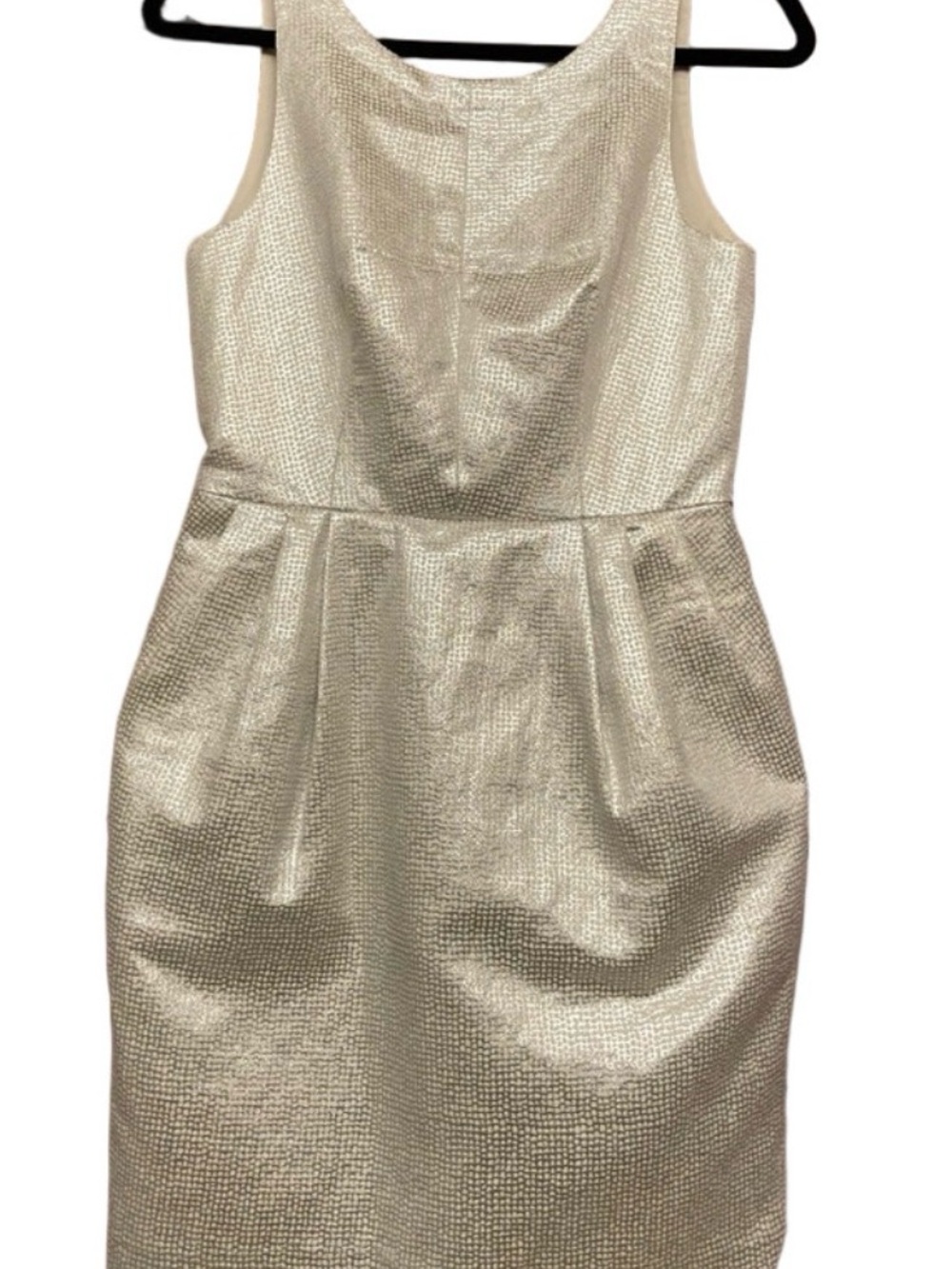 Club Monaco Metallic Sheath Dress in Champagne